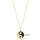 Yin Yang Black Enamel CZ 925 Sterling Silver Pendant