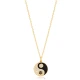 Yin Yang Black Enamel CZ 925 Sterling Silver Pendant
