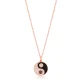 Yin Yang Black Enamel CZ 925 Sterling Silver Pendant