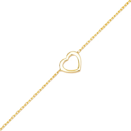 Plain Heart Shape Lovely 925 Sterling Silver Bracelet Plain Heart Shape Lovely 925 Sterling Silver Bracelet