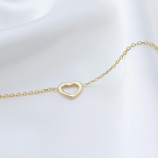Plain Heart Shape Lovely 925 Sterling Silver Bracelet Plain Heart Shape Lovely 925 Sterling Silver Bracelet