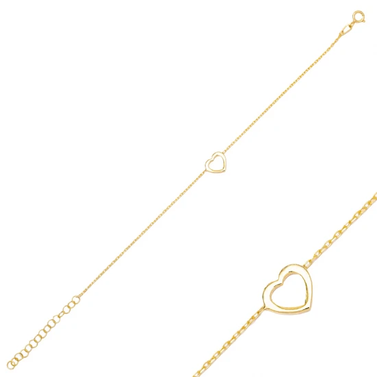 Plain Heart Shape Lovely 925 Sterling Silver Bracelet Plain Heart Shape Lovely 925 Sterling Silver Bracelet
