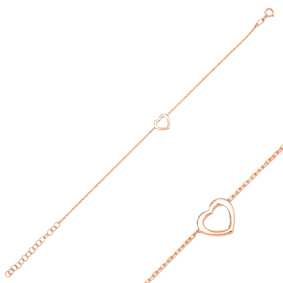 Plain Heart Shape Lovely 925 Sterling Silver Bracelet Plain Heart Shape Lovely 925 Sterling Silver Bracelet
