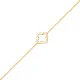 Four Leaf Plain Clover 925 Sterling Silver Bracelet