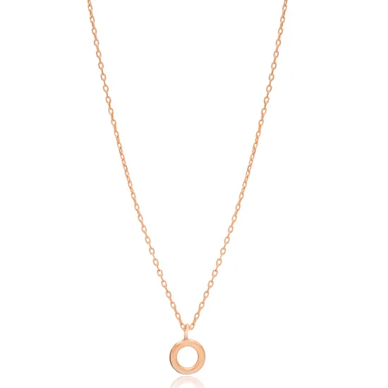 Round Cut Hollow Charm Necklace Turkish Handcrafted Wholesale 925 Sterling Silver Jewelry