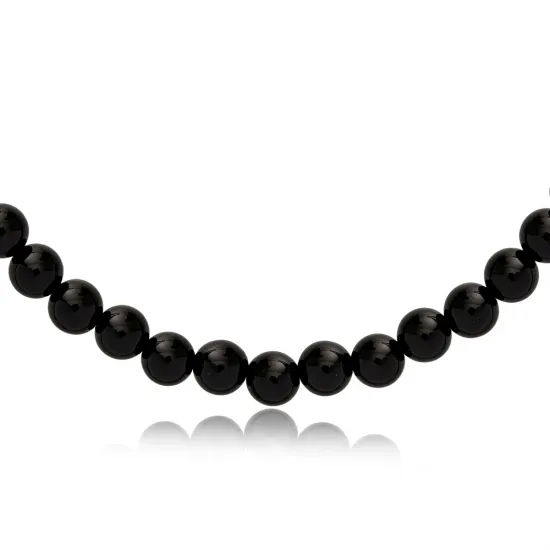 Dainty Black Pearl Design Black Collection Turkish Handmade Necklace 925 Silver Sterling Jewelry