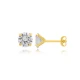 New 7mm Shiny CZ 925 Sterling Silver Earrings