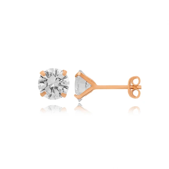 New 7mm Shiny CZ 925 Sterling Silver Earrings