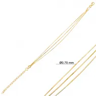 New Triple Snake Chain Woman Sterling Silver Bracelet
