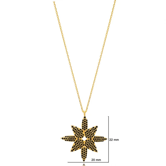 Black CZ Necklace in 925 Sterling Silver