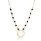Hollow Black Beaded Chain 925 Sterling Silver Necklace