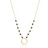 Hollow Black Beaded Chain 925 Sterling Silver Necklace