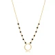 Hollow Black Beaded Chain 925 Sterling Silver Necklace
