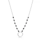 Hollow Black Beaded Chain 925 Sterling Silver Necklace