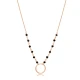 Hollow Black Beaded Chain 925 Sterling Silver Necklace