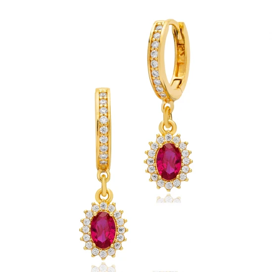 Ruby Dainty Diamond Style Dangle 925 Silver Earrings - Sade 925 Silver Jewelry
