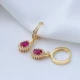 Ruby Dainty Diamond Style Dangle 925 Silver Earrings - Sade 925 Silver Jewelry