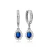 Sapphire Dainty Diamond Style Dangle Silver Earrings