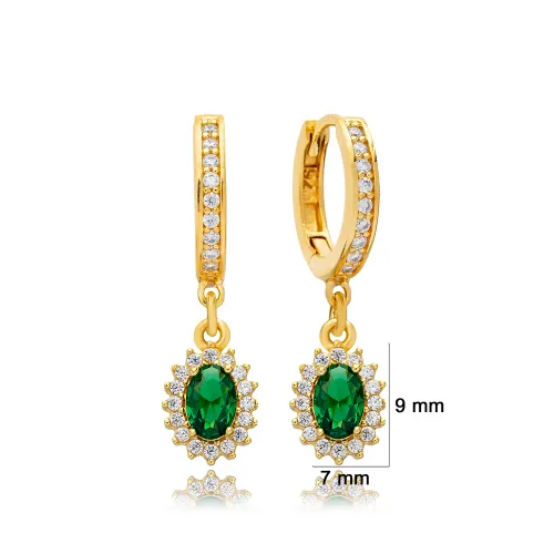 Emerald Diamond Style Dangle Sterling Silver Earrings Emerald Diamond Style Dangle Sterling Silver Earrings