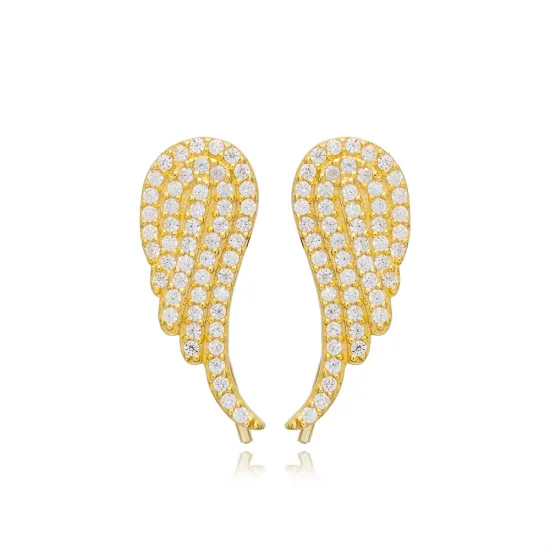 Minimalist Angel Wing 925 Sterling Silver Earrings Minimalist Angel Wing 925 Sterling Silver Earrings