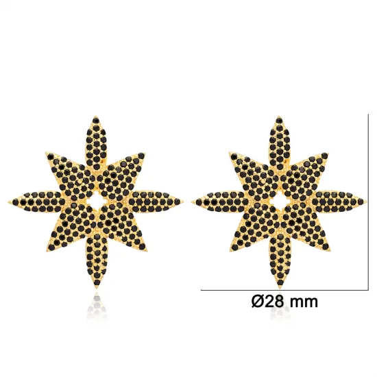 Turkish Black CZ 925 Sterling Silver Earrings Turkish Black CZ 925 Sterling Silver Earrings