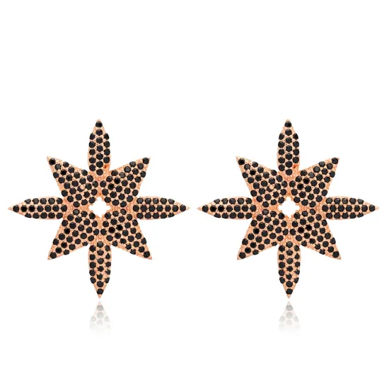 Turkish Black CZ 925 Sterling Silver Earrings Turkish Black CZ 925 Sterling Silver Earrings