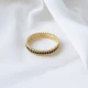 Black CZ Beaded Woman Band 925 Sterling Silver Ring Black CZ Beaded Woman Band 925 Sterling Silver Ring