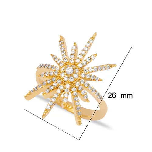 New Trendy Shiny Zircon Stone Turkish Wholesale Handcrafted Sterling Silver Ring Jewelry