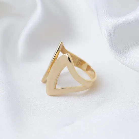 Plain Open Geometric Adjustable Sterling Silver Ring | 925 Sterling Silver Wholesale | Sade Silver Plain Open Geometric Adjustable Sterling Silver Ring - Sade 925 Silver Jewelry