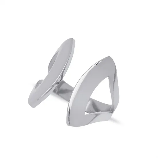 Plain Open Geometric Adjustable Sterling Silver Ring | 925 Sterling Silver Wholesale | Sade Silver Plain Open Geometric Adjustable Sterling Silver Ring - Sade 925 Silver Jewelry