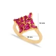 Ruby Baguette Geometric Shape Women 925 Silver Ring