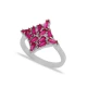 Ruby Baguette Geometric Shape Women 925 Silver Ring