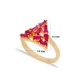 Ruby Baguette Triangle Shape Women Sterling Silver Ring
