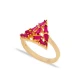 Ruby Baguette Triangle Shape Women Sterling Silver Ring