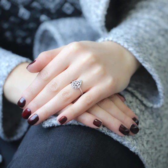 Drop CZ Baguette 925 Sterling Silver Ring Drop CZ Baguette 925 Sterling Silver Ring