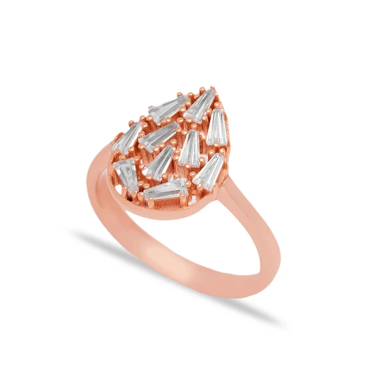 Drop CZ Baguette 925 Sterling Silver Ring Drop CZ Baguette 925 Sterling Silver Ring