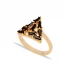 Black CZ Baguette Triangle Shape Women 925 Silver Ring