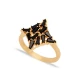 Black CZ Baguette Geometric Shape Women 925 Silver Ring