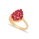 Turkish Drop Ruby Baguette 925 Sterling Silver Ring