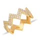Handcrafted Zigzag CZ 925 Sterling Silver Ring Handcrafted Zigzag CZ 925 Sterling Silver Ring