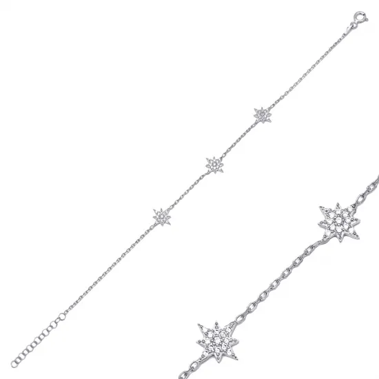 North Star CZ Woman 925 Sterling Silver Bracelet North Star CZ Woman 925 Sterling Silver Bracelet