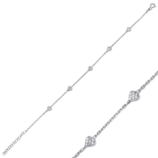 5mm Cute Heart Design Shiny Zircon Stone Charm Woman Bracelet 925 Sterling Silver Jewelry 5mm Cute Heart Design Shiny Zircon Stone Charm Woman Bracelet 925 Sterling Silver Jewelry