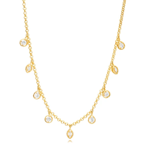 Rolo Doc Chain CZ Shaker 925 Sterling Silver Necklace