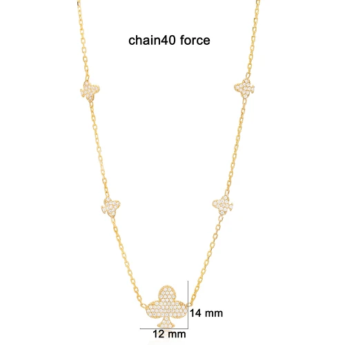 Queen Of Spades Shiny CZ Shaker Woman Silver Necklace