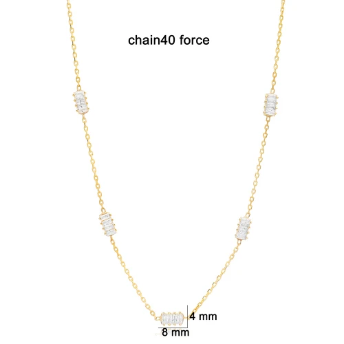 Rectangle Baguette Shaker Woman 925 Silver Necklace