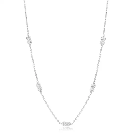 Infinity Clear CZ Shaker Woman Sterling Silver Necklace - Sade 925 Silver Jewelry