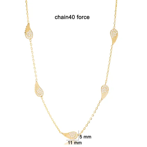 Angel Wings CZ Shaker Woman Sterling Silver Necklace