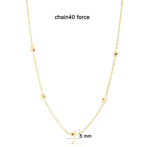 Plain Star Shape Shaker Woman Sterling Silver Necklace