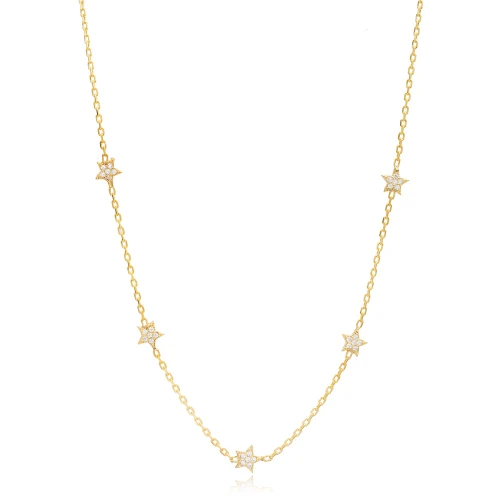 6mm Star Shiny CZ Shaker Woman Sterling Silver Necklace