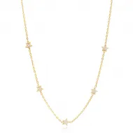 6mm Star Design Shiny Zircon Stone Shaker Necklace Woman Pendant 925 Sterling Silver Jewelry